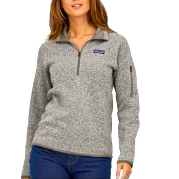 Patagonia Better Sweater Gray 1/4 Zip Fleece Long Sleeve Knit Top Warm Soft XS - Picture 2 of 11